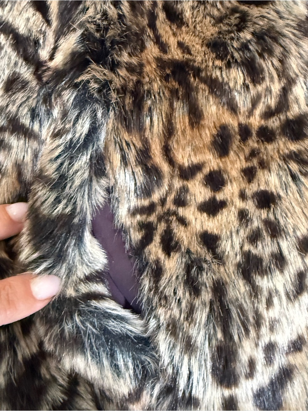 Sanctuary Faux Fur Leopard Print Coat in Brown and Black Size Small - Picture 5 of 13